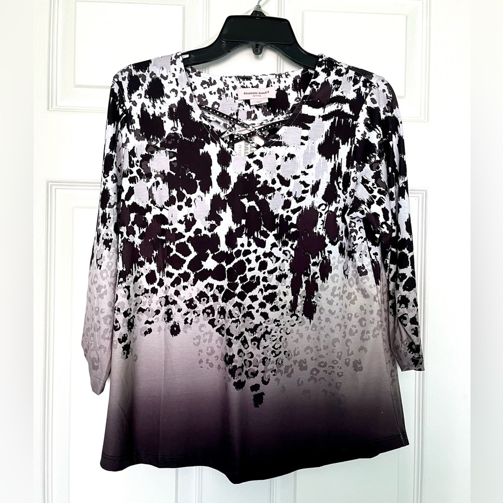 Allison Daley Black and White Patterned Top